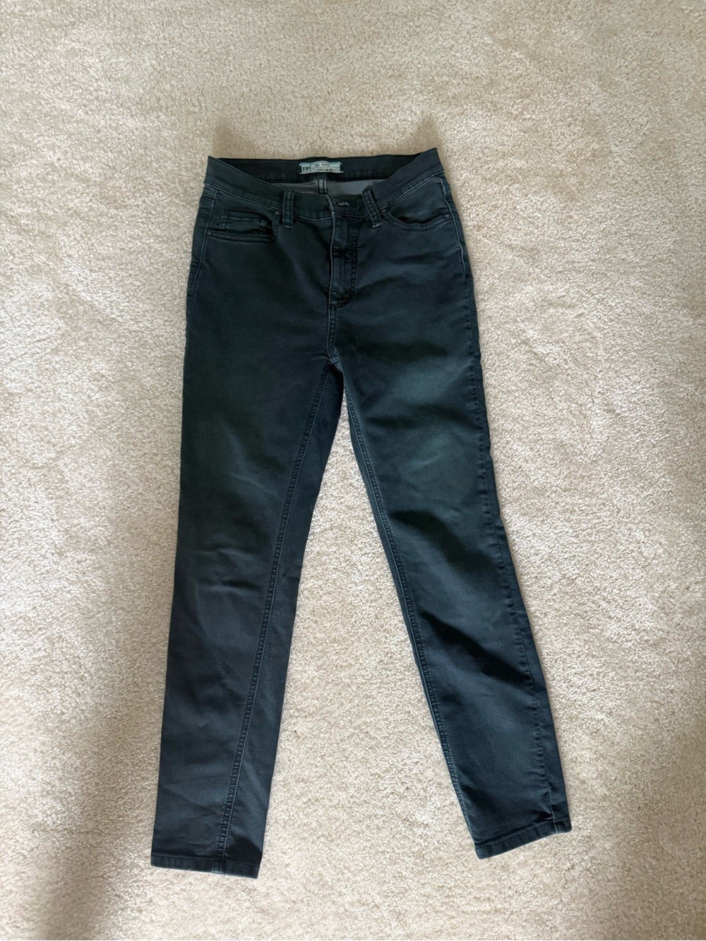 Free People Mid- Rise Dark Turquoise Skinny Stretch Jean